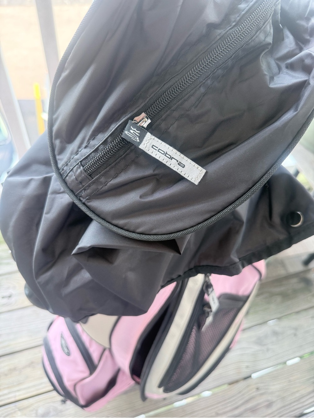 Cobra Golf Pink & Black Cart Bag 5 Way Divider Shoulder Strap With Rain Cover - Picture 8 of 8